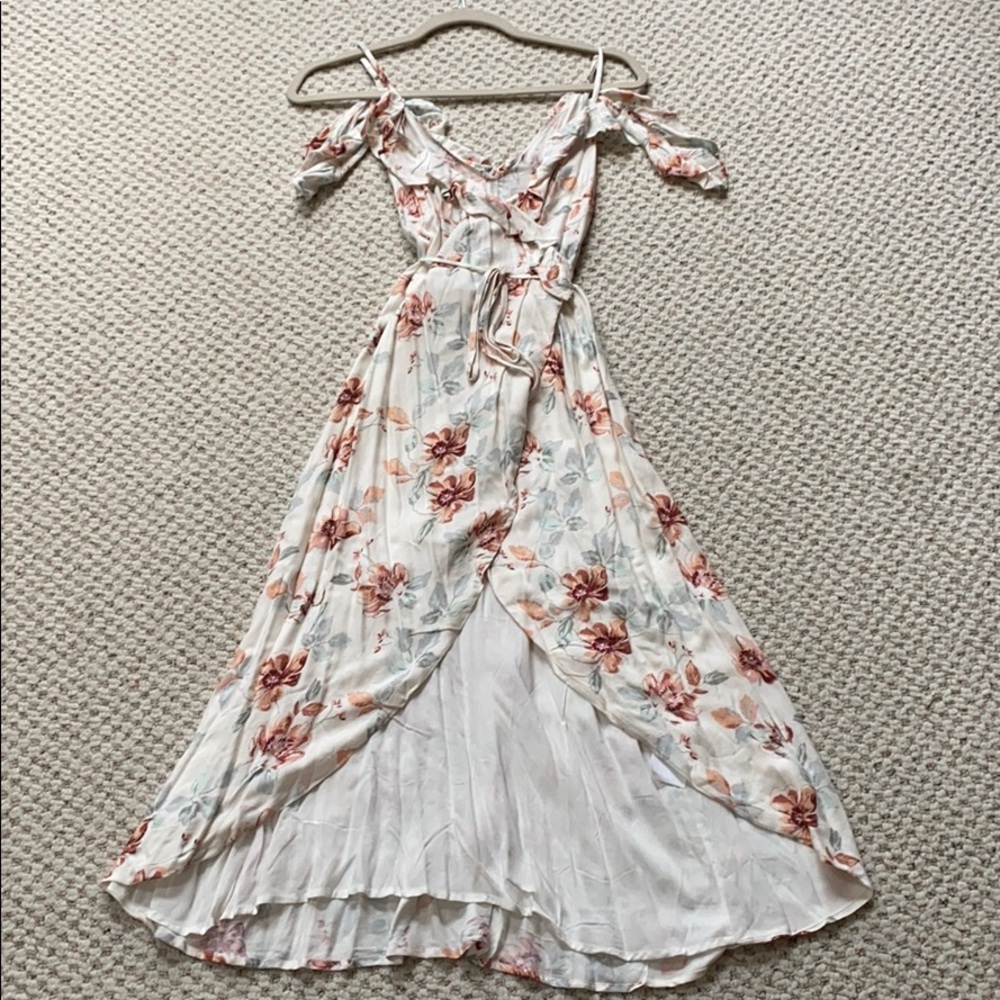 NWT MINKPINK Innocence Wrap Midi Dress in Multi XS